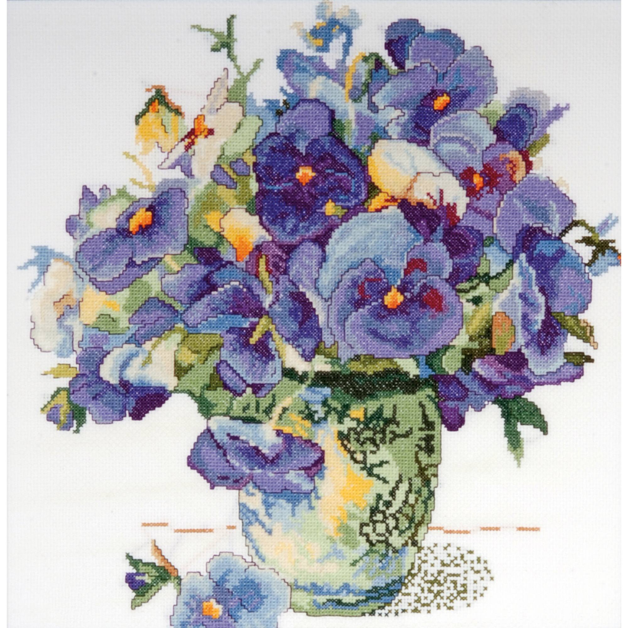 Design Works™ Pansy Floral Counted Cross Stitch Kit